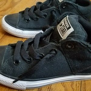Converse Boys Street Mid Sneakers Sz 2 Black